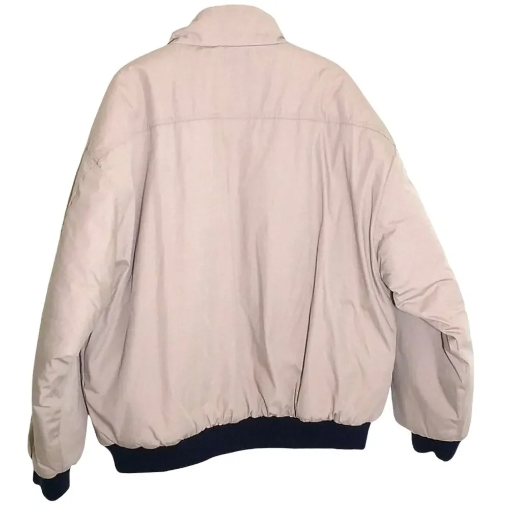 Coleman Outdoors Jacket Men's Sz XL Tan Navy Insulated Utility Full Zip Pockets